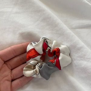 Small repurposed Hermes scarf scrunchie